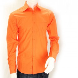 chemise orange homme