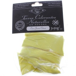 Terres colorantes naturelles en poudre Ocre jaune citron 3 x 50gr