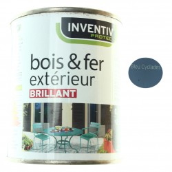 Peinture Brillante Bois & Fer extérieur Bleu Cyclades 25cl