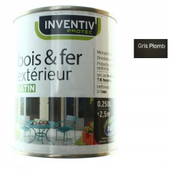 Peinture Satin Bois & Fer extérieur Gris Plomb 25cl