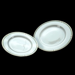 Assiette plate + assiette à dessert Cantani vert