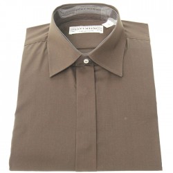 Chemise chocolat col pointe