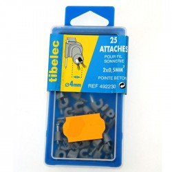 25 attaches pour fil sonnerie Ø 4mm