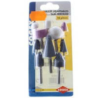 Meules adaptables sur perceuse 10 pièces COGEX